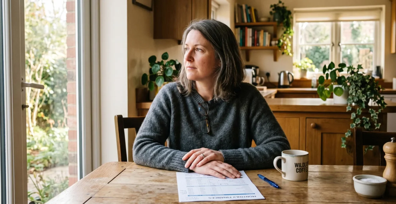 Une personne posant ses mains sur une table et observant des chiffres de rendement sur une feuille, dans un intérieur lumineux